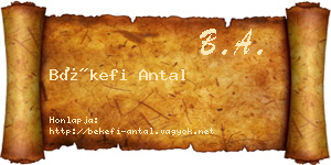 Békefi Antal névjegykártya