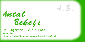 antal bekefi business card